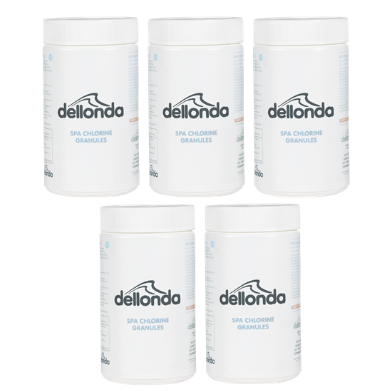 Dellonda DL107 - Dellonda 5 x 1kg Chlorine Granules for Hot Tubs, Spas & Swimming Pools