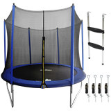 Dellonda DL94 - Dellonda 10ft Heavy-Duty Outdoor Trampoline for Kids with Safety Enclosure Net, Includes Anchor Kit & Ladder