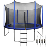 Dellonda DL95 - Dellonda 12ft Heavy-Duty Outdoor Trampoline for Kids with Safety Enclosure Net, Includes Anchor Kit and Ladder