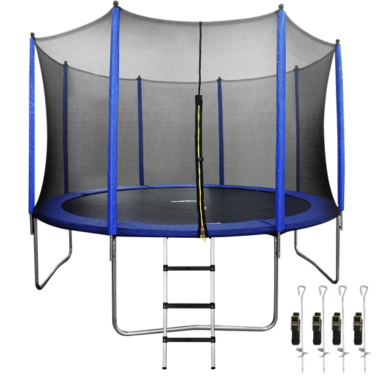 Dellonda DL95 - Dellonda 12ft Heavy-Duty Outdoor Trampoline for Kids with Safety Enclosure Net, Includes Anchor Kit and Ladder