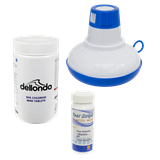 Dellonda DL97 - Dellonda Hot Tub/Spa/Pool Chlorine Maintenance Pack - Chemical Floater, 3-in-1 Test Strips, 1kg Chlorine Mini Tabs