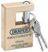 Draper 64200 (8313/56) - 56mm Expert Quality Close Shackle Solid Brass Padlock & 2 Keys With Hardened Steel Shackle