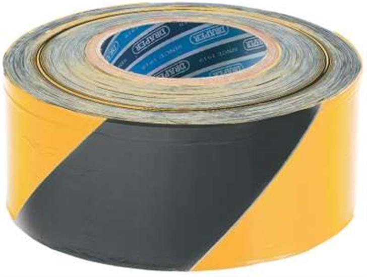 Draper 69009 (Tp-Bar) - 75mm X 500m Black/Yellow Barrier Tape