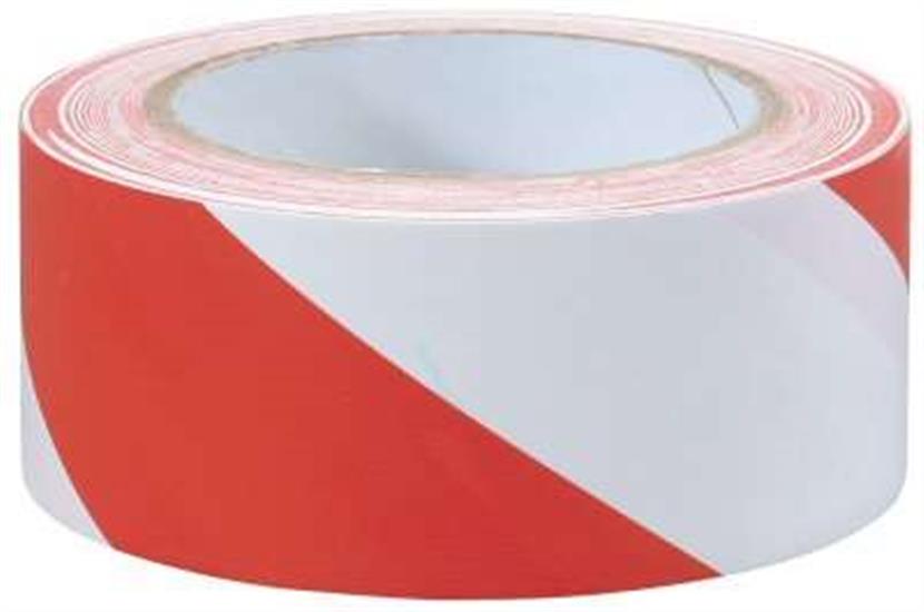 Draper 69010 (Tp-Haz.) - 33m X 50mm Red & White Adhesive Hazard Tape Roll