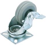 Draper 65474 �pb) - Swivel Plate Fixing Rubber Castor With Brake