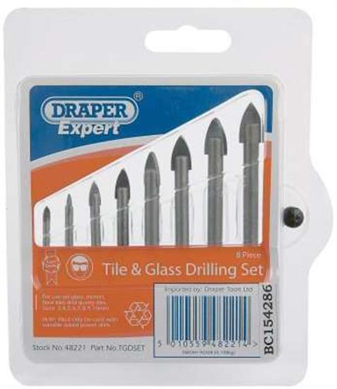 Draper 48221 (Tgdset) - Draper Expert 8 Piece Tile And Glass Drilling Set