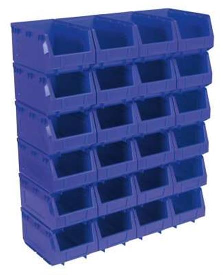 Sealey TPS324B - Plastic Storage Bin 148 x 240 x 128mm - Blue Pack of 24