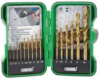 Draper 18549 ⣫s15hss) - 15 Piece Titanium Nitride Coated Hss Drill Bit Set