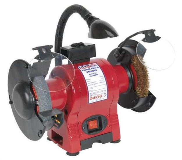 Sealey BG150XWL - Bench Grinder 150mm & Wire Wheel Combination with Work Light 250W/230V