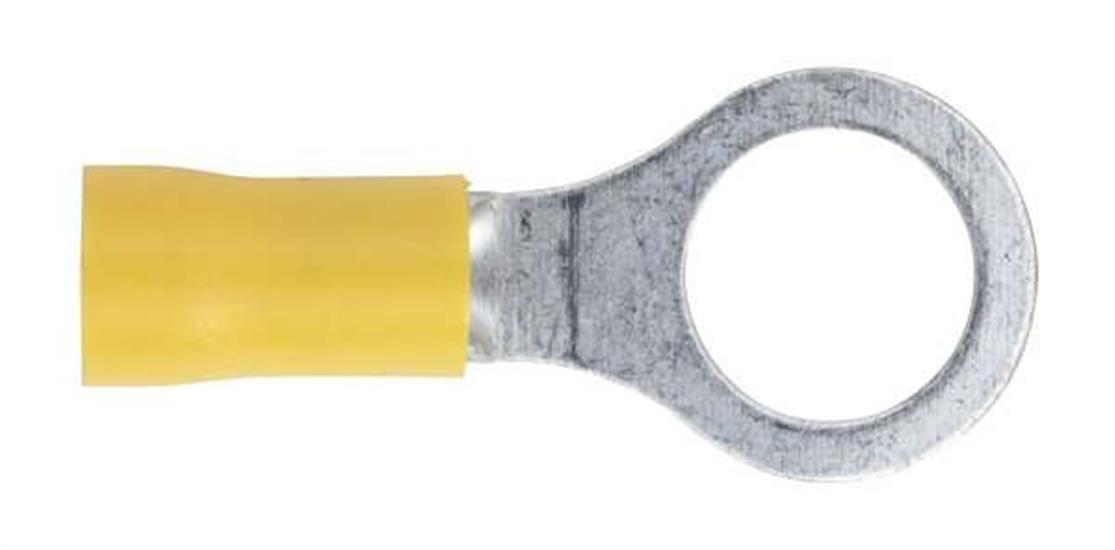 Sealey YT16 - Easy-Entry Ring Terminal Ø10.5mm ʃ/8") Yellow Pack of 100