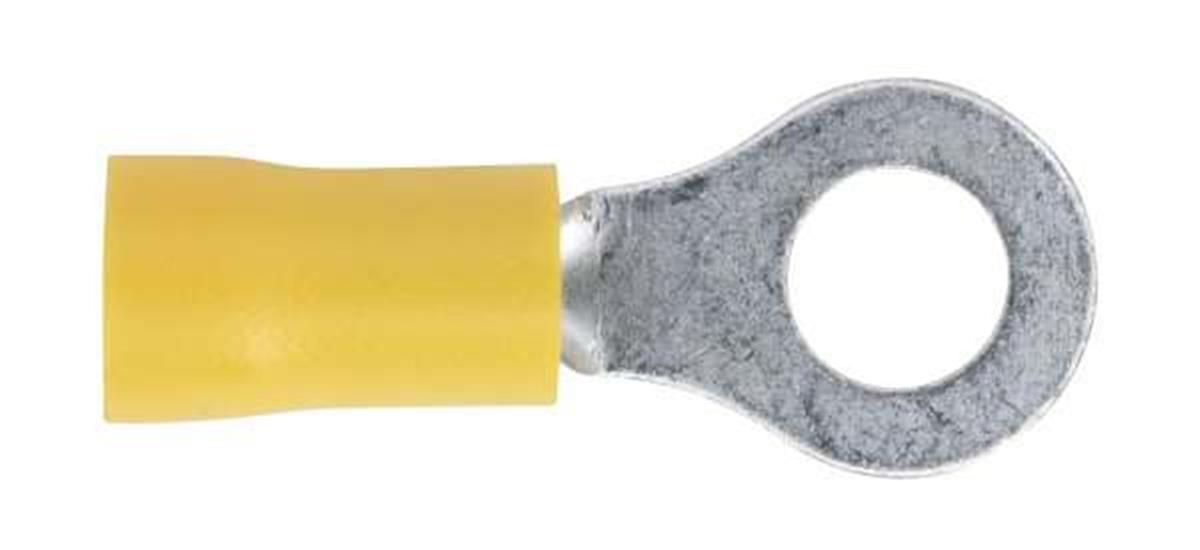 Sealey YT19 - Easy-Entry Ring Terminal Ø6.4mm ʁ/4") Yellow Pack of 100