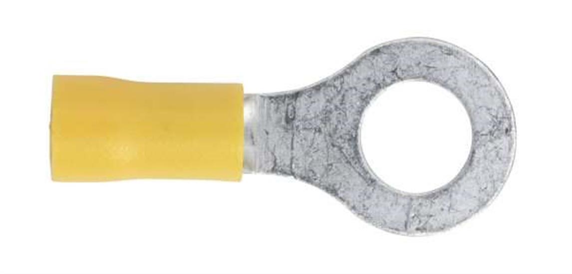 Sealey YT20 - Easy-Entry Ring Terminal Ø8.4mm ʅ/16") Yellow Pack of 100