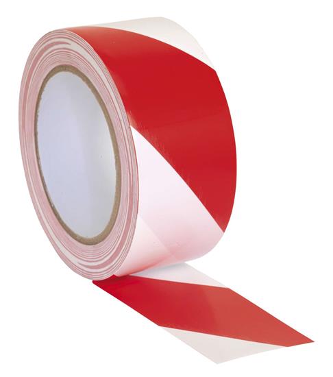 Sealey HWTRW - Hazard Warning Tape 50mm x 33mtr Red/White