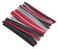 Sealey HSTAL72MC - Heat Shrink Tubing Assortment 72pc Mixed Colours Adhesive Lined 200mm