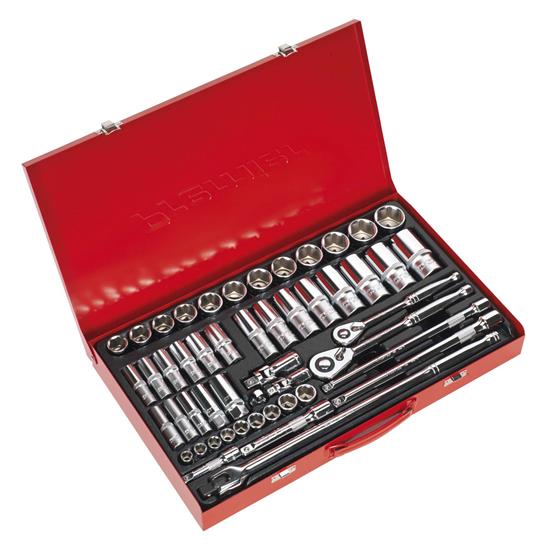 Sealey AK6942 - Socket Set 50pc 3/8" & 1/2"Sq Drive 6pt WallDrive® - Metric