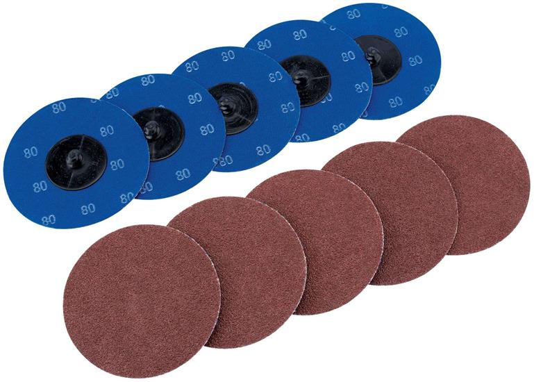 Draper 75616 (SD3AB) - Ten 75mm 80 Grit Aluminium Oxide Sanding Discs