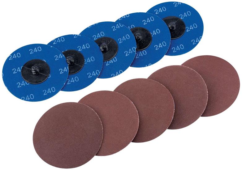 Draper 75619 (SD3AB) - Ten 75mm 240 Grit Aluminium Oxide Sanding Discs