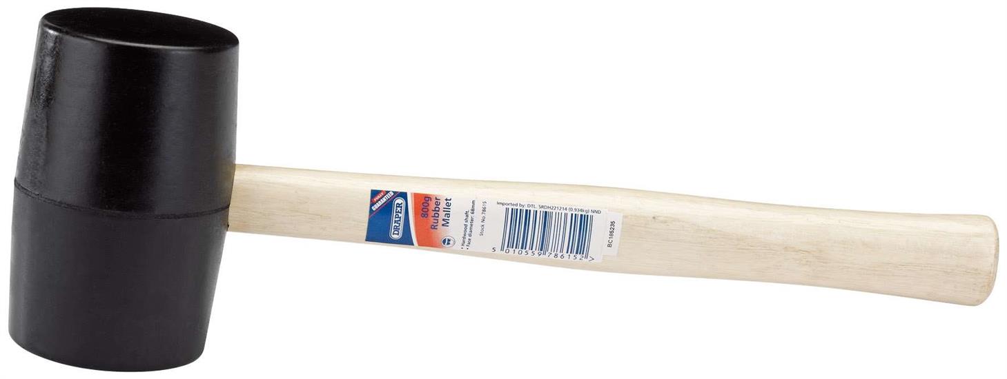 Draper 78615 (RM956/2) - Rubber Mallet With Hardwood Shaft 𨠀G - 32oz)