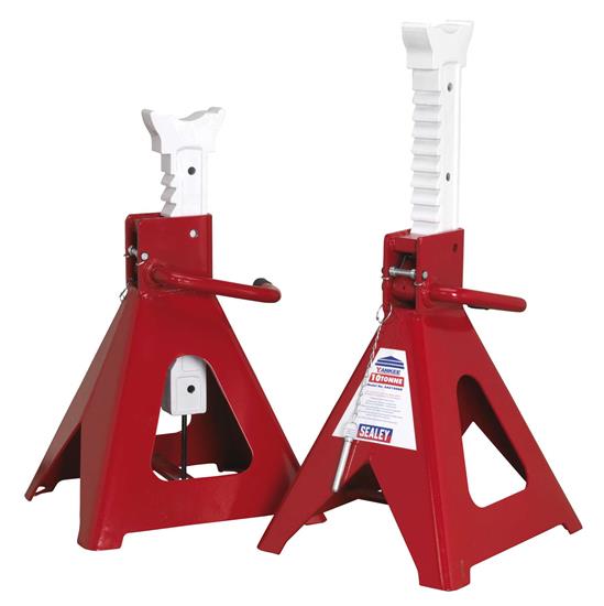 Sealey AAS10000 - Easy Action Ratchet Axle Stands (Pair) 10tonne Capacity per Stand