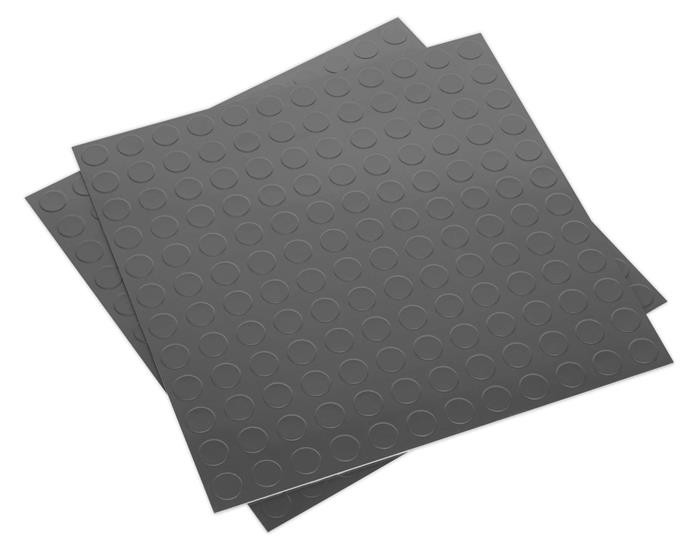 Sealey FT2S - Vinyl Floor Tile with Peel & Stick Backing - Silver Coin Pack of 16