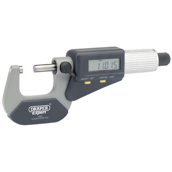 Draper 46599 ⣞M) - DRAPER Expert Dual Reading Digital External Micrometer - 0-25mm/0-1"