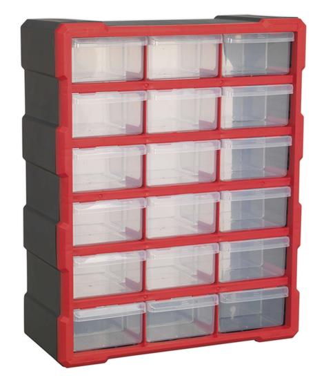 Sealey APDC18R - Cabinet Box 18 Drawer - Red/Black