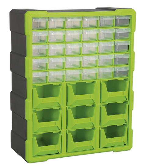 Sealey APDC39HV - Cabinet Box 39 Drawer - Hi-Vis Green/Black