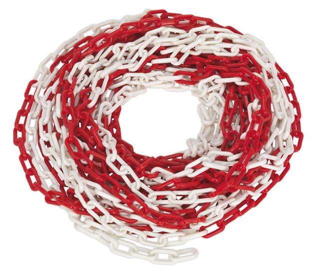 Sealey HSC25M - Safety Chain Red/White 25mtr x 6mm