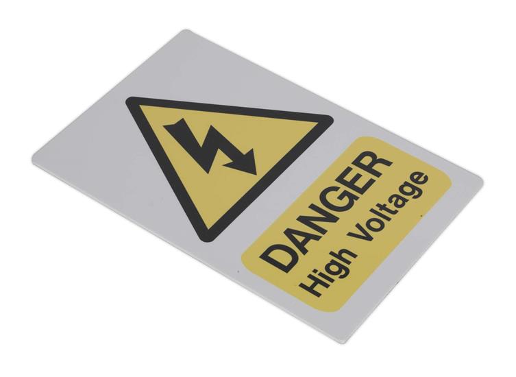 Sealey HVSA4 - High Voltage Warning Sign 200 x 300mm