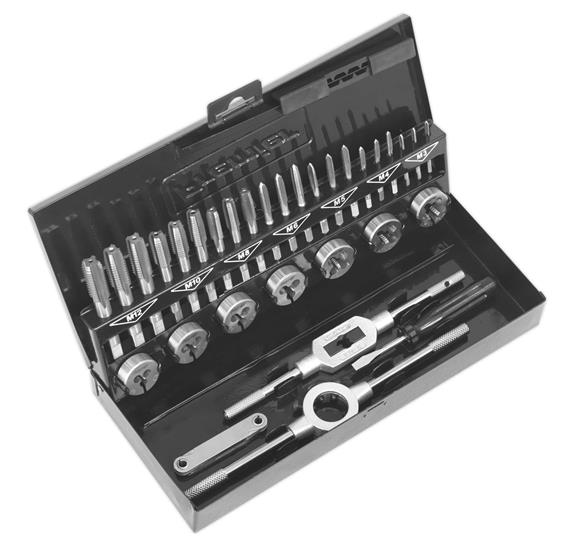 Sealey AK3015HSS - Tap & Die Set 32pc Split Dies HSS 4341 - Metric